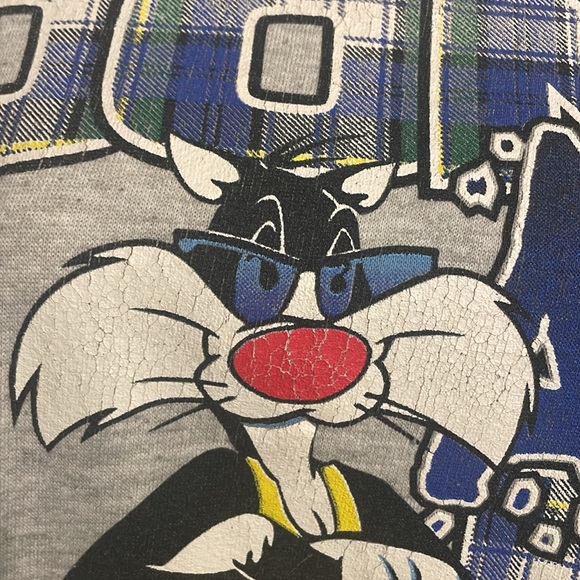 Vintage 96 Warner Bros Don’t ask me Sylvester and Tweety double sided Sweatshirt - Picture 5 of 12